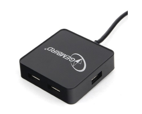 [Кабель] Gembird Разветвитель USB3.1 4xUSB, с доп.питанием (порт Type-C), кабель Type-C 19см, черный, коробка (UHB-C424)
