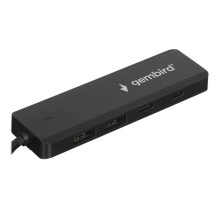 Gembird Разветвитель USB3.1 2xUSB, 2xType-C, с доп.пит (Type-C),кабель Type-C 19см, черный, коробка (UHB-C425)