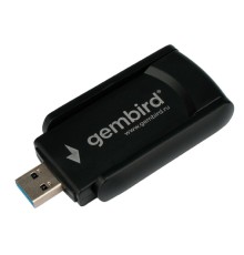 Gembird Сетевой адаптер WiFi+Bluetooth 1.3 Гбит, двухдиап. с антеннами, USB,802.11b/a/g/c/ac,RTL8822 (WNP-UA-020)