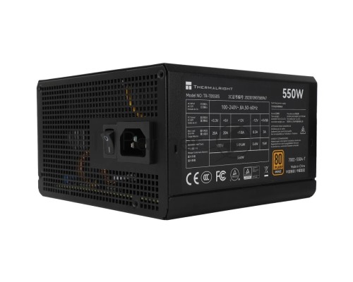 Блок питания Thermalright TR-TB550S, 550W 80+ Bronze (ATX, 3, Non-modular, 1x24(20+4)pin 550mm, 1xCPU*2 8(4+4)pin 600+150mm, 1xPCIe 8(6+2)pin 450mm, 1xSATA*3+MOLEX4pin*1 400+150+150+150mm, 1xSATA*2+MOLEX4pin*2 400+150+150+150mm, Active, 120x120mm, 150x14