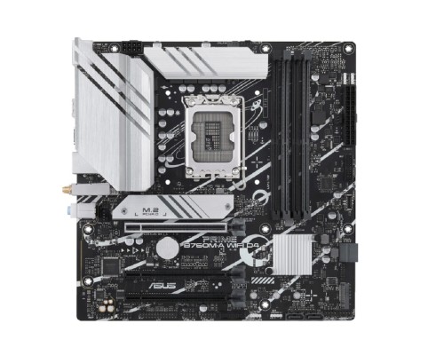 [Материнская плата] ASUS PRIME B760M-A WIFI D4 (Socket 1700, mATX, 4xDDR4(128GB), DP/2xHDMI 2.1, 3xPCIe 4.0x16, 1xLAN (2.5GbE), Wi-Fi, BT, 4xSATA 6Gb/s, 2xM.2, 2xUSB 3.2, 4xUSB 2.0, 1xPS/2)