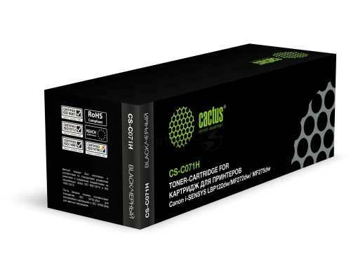 Картридж лазерный Cactus CS-C071H 071H черный (2500стр.) для Canon i-SENSYS LBP122dw/MF272dw/ MF275dw