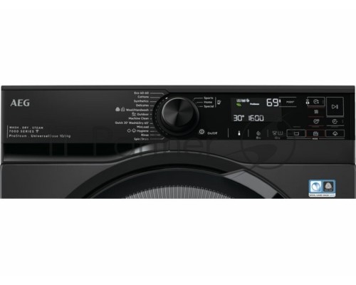Стирально-сушильная машина AEG LWR73166OE черный, загрузка фронтальная 10 кг, 1600 об/мин., класс: А
