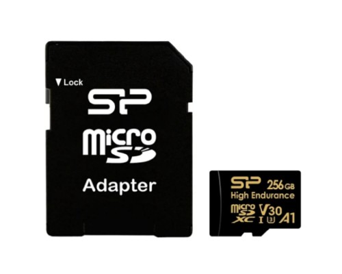 [Носитель информации] Флеш карта microSDXC 256GB Silicon Power SP256GBSTXDV3V1HSP High Endurance V30 A1 + adapter