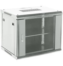 Шкаф коммутационный Rexant (04-0666-111) настенный 6U 600x600мм пер.дв.стекл металл 2 бок.пан. направл.под винты 60кг серый 230град. IP20 сталь