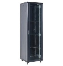 Шкаф серверный Rexant (04-4288-212) напольный 42U 800x800мм пер.дв.стекл металл 2 бок.пан. направл.под винты 800кг черный 230град. IP20 сталь