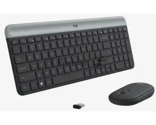 Комплект беспроводной клавиатура+мышь Logitech Slim Wireless Desktop MK470 черный