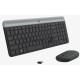 Комплект беспроводной клавиатура+мышь Logitech Slim Wireless Desktop MK470 черный