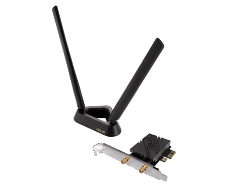 [Сетевое оборудование] ASUS PCE-BE92BT Беспроводной трехдиапазонный PCI Express адаптер BE9400 + Bluetooth 5.4, внешняя антенна, Wi-Fi 7 (be)