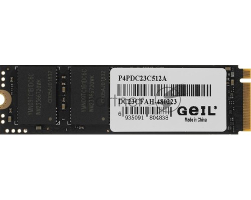 Накопитель SSD GEIL P4P M.2 2280 PCIE 4x4; P4PDC23C512A; 512GB; Inno GritIG5236; Taishan; 6450/3300
