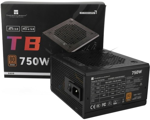 Блок питания Thermalright TR-TB750S, 750W 80+ Bronze (ATX, 3, PCIe 5.0, Non-modular, 1x24(20+4)pin 550mm, 1xCPU*2 8(4+4)pin 600+150mm, 1xPCIe*2 8(6+2)pin 500+150mm, 1x12VHPWR PCIe 5.0 12+4pin 600mm, 1xSATA*3+MOLEX4pin*1 400+150+150+150mm, 1xSATA*2+MOLEX4