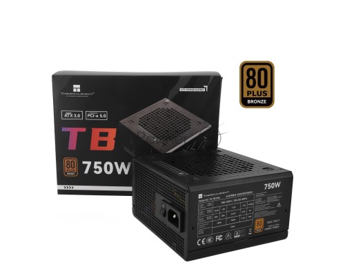 Блок питания Thermalright TR-TB750S, 750W 80+ Bronze (ATX, 3, PCIe 5.0, Non-modular, 1x24(20+4)pin 550mm, 1xCPU*2 8(4+4)pin 600+150mm, 1xPCIe*2 8(6+2)pin 500+150mm, 1x12VHPWR PCIe 5.0 12+4pin 600mm, 1xSATA*3+MOLEX4pin*1 400+150+150+150mm, 1xSATA*2+MOLEX4