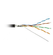 Кабель информационный Hyperline FUTP4R-C5E-S24-OUT-PE-BK-500 кат.5E FTP 4 пары 24AWG PE внешний 500м черный