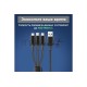 Кабель REXANT USB 3в1 Type-С (6A), Lightning (2,4A), micro USB (3A) 1,2м, в черной оплетке 18-7075