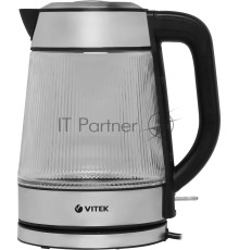 Чайник электрический Vitek VT-7017, 1.8л, 2200Вт, прозрачный, корпус: стекло
