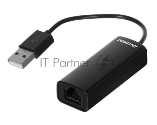 Сетевой адаптер Digma D-USB2-LAN100 Net Adapter Ethernet USB 2.0 (pack:1pcs)