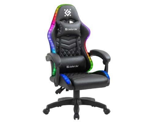 [Офисные кресла] Игровое кресло Core Черный,RGB,класс 4,PU DEFENDER (64047)