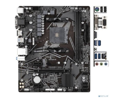 Материнская плата Gigabyte A520M S2H (V1.3) Soc-AM4 AMD A520 2xDDR4 mATX AC`97 8ch(7.1) GbLAN RAID+VGA+DVI+HDMI