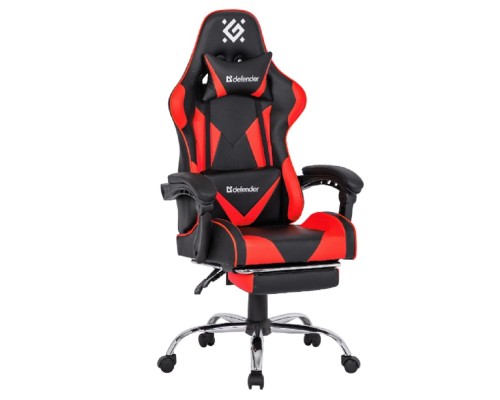 [Офисные кресла] Игровое кресло Pilot Черный/Красный,полиуретан,60мм DEFENDER