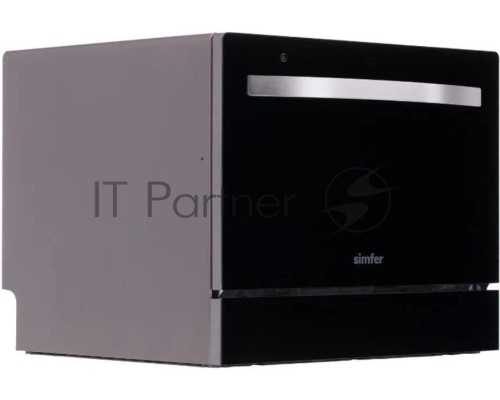 Посудомоечная машина Simfer DBB6501, компактная, настольная, 55см, загрузка 6 комплектов, черный