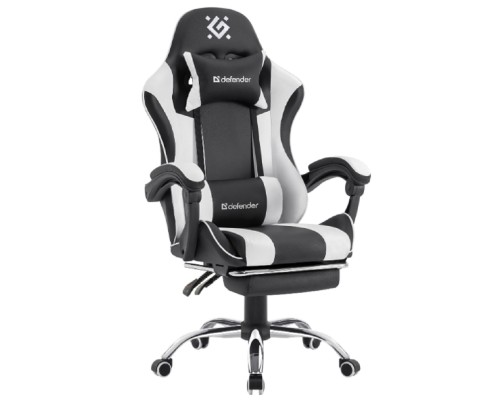 [Офисные кресла] Игровое кресло Tios Чер/бел,класс3,PU,подножка DEFENDER (64055)