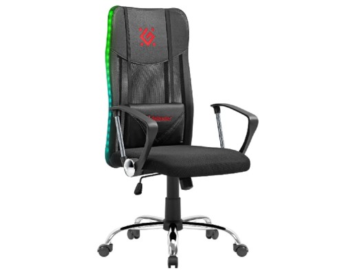 [Офисные кресла] Игровое кресло Totem Черный,подсветка,сетка DEFENDER
