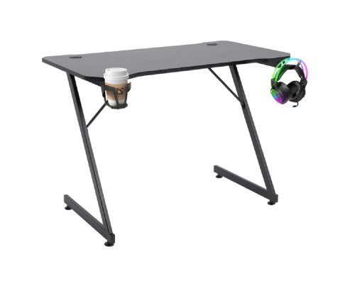 [Офисные кресла] Игровой компьютерный стол Black Scorpion подвес кружки+гарн., черн. DEFENDER (64236)