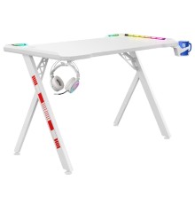 Игровой компьютерный стол Foton RGB,подвес кружки+гарн., белый DEFENDER (64308)