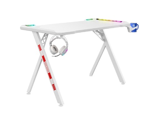 [Офисные кресла] Игровой компьютерный стол Infinity RGB,подвес круж+гарн.,бел,120 DEFENDER