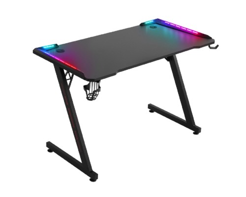 [Офисные кресла] Игровой компьютерный стол Jupiter RGB,подвес кружки+гарн., черн. DEFENDER (64309)