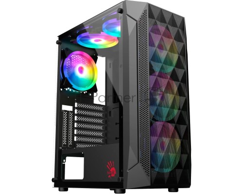 Компьютерный корпус Bloody BD-CC107F черный без БП ATX 4x120mm 1xUSB3.0 audio bott PSU