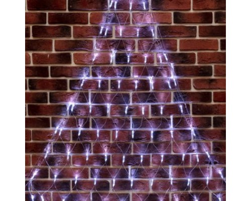 [Новогодние светоукрашения] Neon-Night (215-055) Гирлянда Светодиодная Сеть Треугольная 1,5Х2Х2М 136 Led Белый Прозрачный Пвх Ip65 Свечение С Динамикой 230В Контроллер В Комплекте