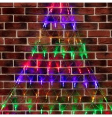 Neon-Night (215-059) Гирлянда Светодиодная Сеть Треугольная 1,5Х2Х2М 136 Led Мульти Прозрачный Пвх Ip65 Свечение С Динамикой 230В Контроллер В Комплекте