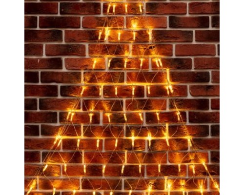 [Новогодние светоукрашения] Neon-Night (215-056) Гирлянда Светодиодная Сеть Треугольная 1,5Х2Х2М 136 Led Теплый Белый Прозрачный Пвх Ip65 Свечение С Динамикой 230В Контроллер В Комплекте