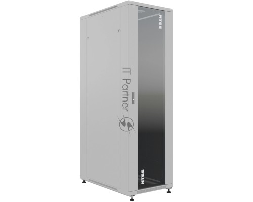 Шкаф серверный NTSS Премиум NTSS-R47U60100GS, напольный 47U 600x1000мм пер.дв.стекл металл 900кг серый 2210мм IP20