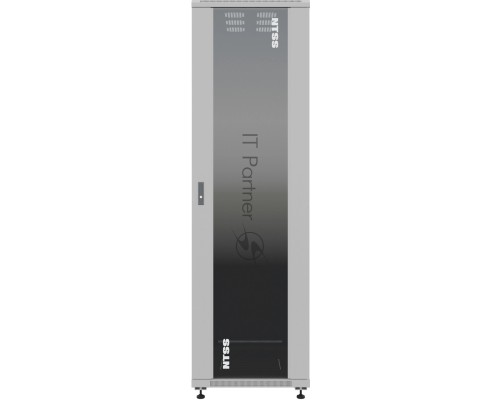 Шкаф серверный NTSS Премиум NTSS-R47U60100GS, напольный 47U 600x1000мм пер.дв.стекл металл 900кг серый 2210мм IP20