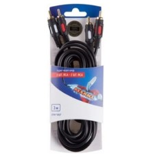Rexant (06-3044) Шнур 2RCA - 2RCA, 3м, Gold