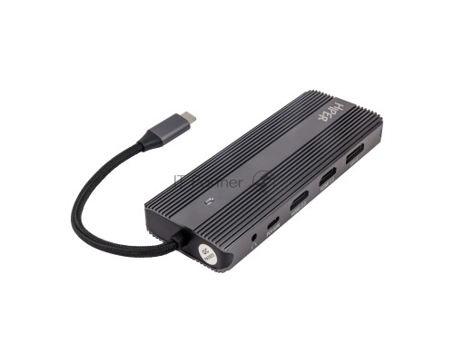 Док-станция HIPER Docking station USB-C HUB 11in1 (1*USB-C 100W PD, 2*HDMI 4K@60Hz, 1*DP 4K@60Hz, 2*USB-A 3.0 (5Gbps data), 1*USB-C 3.0 (5Gbps data), 1*microSD, 1*SD, 1*3.5mm audio, 1*RJ45 Gb)