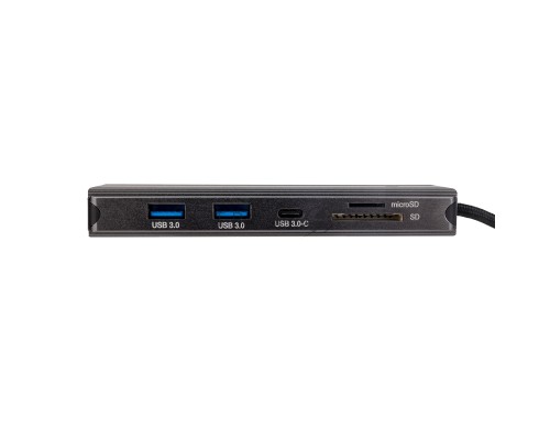 Док-станция HIPER Docking station USB-C HUB 11in1 (1*USB-C 100W PD, 2*HDMI 4K@60Hz, 1*DP 4K@60Hz, 2*USB-A 3.0 (5Gbps data), 1*USB-C 3.0 (5Gbps data), 1*microSD, 1*SD, 1*3.5mm audio, 1*RJ45 Gb)