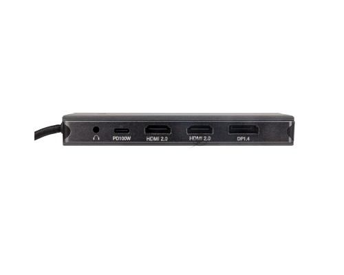 Док-станция HIPER Docking station USB-C HUB 11in1 (1*USB-C 100W PD, 2*HDMI 4K@60Hz, 1*DP 4K@60Hz, 2*USB-A 3.0 (5Gbps data), 1*USB-C 3.0 (5Gbps data), 1*microSD, 1*SD, 1*3.5mm audio, 1*RJ45 Gb)