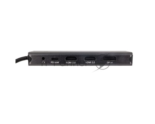 Док-станция HIPER Docking station USB-C HUB 11in1 (1*USB-C 100W PD, 2*HDMI 4K@60Hz, 1*DP 4K@60Hz, 2*USB-A 3.0 (5Gbps data), 1*USB-C 3.0 (5Gbps data), 1*microSD, 1*SD, 1*3.5mm audio, 1*RJ45 Gb)
