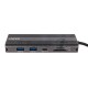 Док-станция HIPER Docking station USB-C HUB 11in1 (1*USB-C 100W PD, 2*HDMI 4K@60Hz, 1*DP 4K@60Hz, 2*USB-A 3.0 (5Gbps data), 1*USB-C 3.0 (5Gbps data), 1*microSD, 1*SD, 1*3.5mm audio, 1*RJ45 Gb)
