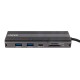 Док-станция HIPER Docking station USB-C HUB 11in1 (1*USB-C 100W PD, 2*HDMI 4K@60Hz, 1*DP 4K@60Hz, 2*USB-A 3.0 (5Gbps data), 1*USB-C 3.0 (5Gbps data), 1*microSD, 1*SD, 1*3.5mm audio, 1*RJ45 Gb)