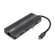 Док-станция HIPER Docking station USB-C HUB 11in1 (1*USB-C 100W PD, 2*HDMI 4K@60Hz, 1*DP 4K@60Hz, 2*USB-A 3.0 (5Gbps data), 1*USB-C 3.0 (5Gbps data), 1*microSD, 1*SD, 1*3.5mm audio, 1*RJ45 Gb)