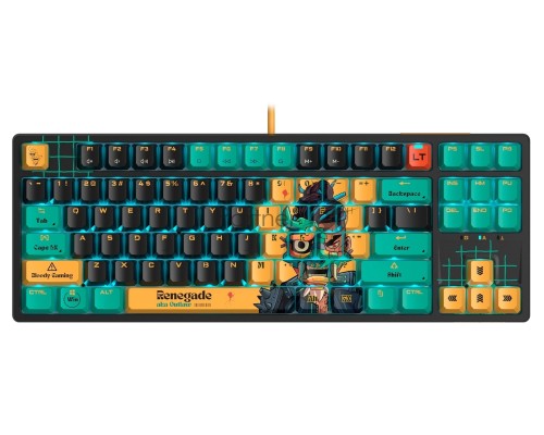 Клавиатура A4Tech Bloody AT87 Renegade механическая черный/зеленый USB for gamer LED