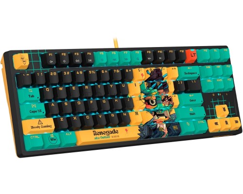 Клавиатура A4Tech Bloody AT87 Renegade механическая черный/зеленый USB for gamer LED