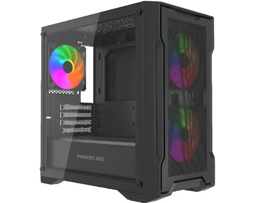 [Корпус] Powercase Корпус Mistral Micro X3B ARGB, Tempered Glass, 3x 120mm ARGB PWM Fan, чёрный, mATX  (CMMXB-A3)