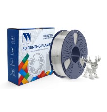 Филамент NVPRINT PLA+ Trasparent White для 3D печати диаметр 1.75мм  длина 330 метров  масса 1 кг
