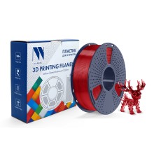 Филамент NVPRINT PLA+ Trasparent Red для 3D печати диаметр 1.75мм  длина 330 метров  масса 1 кг