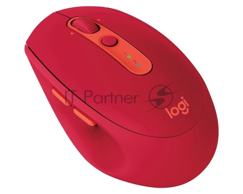 Мышь беспроводная Logitech M585 красный, 1000 dpi, радиоканал, Bluetooth, USB, кнопки - 7